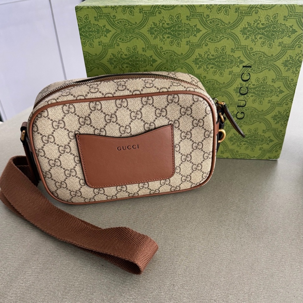 Gucci Beige and Brown Crossbody Bag